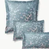 Katoenensatijnen kussenhoes Sakura met bloemenprint^Westwing Collection Clearance