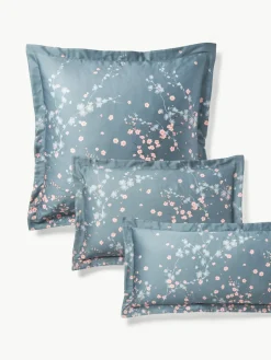 Katoenensatijnen kussenhoes Sakura met bloemenprint^Westwing Collection Clearance