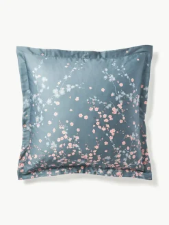 Katoenensatijnen kussenhoes Sakura met bloemenprint^Westwing Collection Clearance