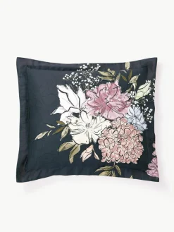 Katoenensatijnen kussenhoes Margot met bloemenprint^Westwing Collection Hot
