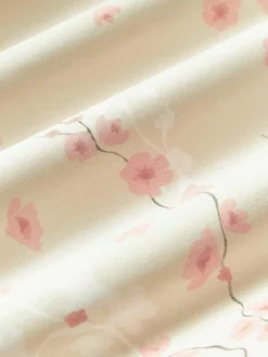 Katoenensatijnen kussenhoes Sakura met bloemenprint^Westwing Collection Fashion