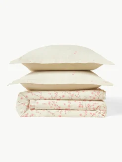 Katoensatijnen dekbedovertrek Sakura met bloemenprint^Westwing Collection Clearance