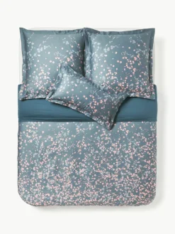 Katoensatijnen dekbedovertrek Sakura met bloemenprint^Westwing Collection Clearance