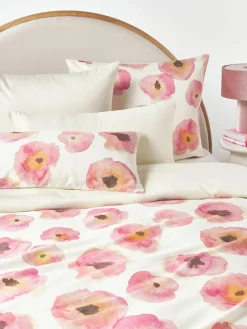 Katoensatijnen dekbedovertrek Fiorella met bloemenprint^Westwing Collection Fashion