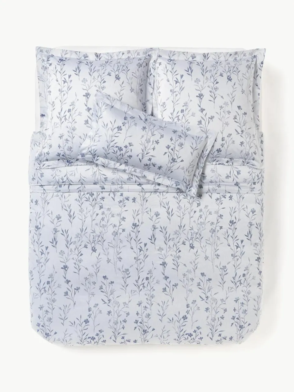 Katoensatijnen dekbedovertrek Hurley met jacquard patroon^Westwing Collection Hot