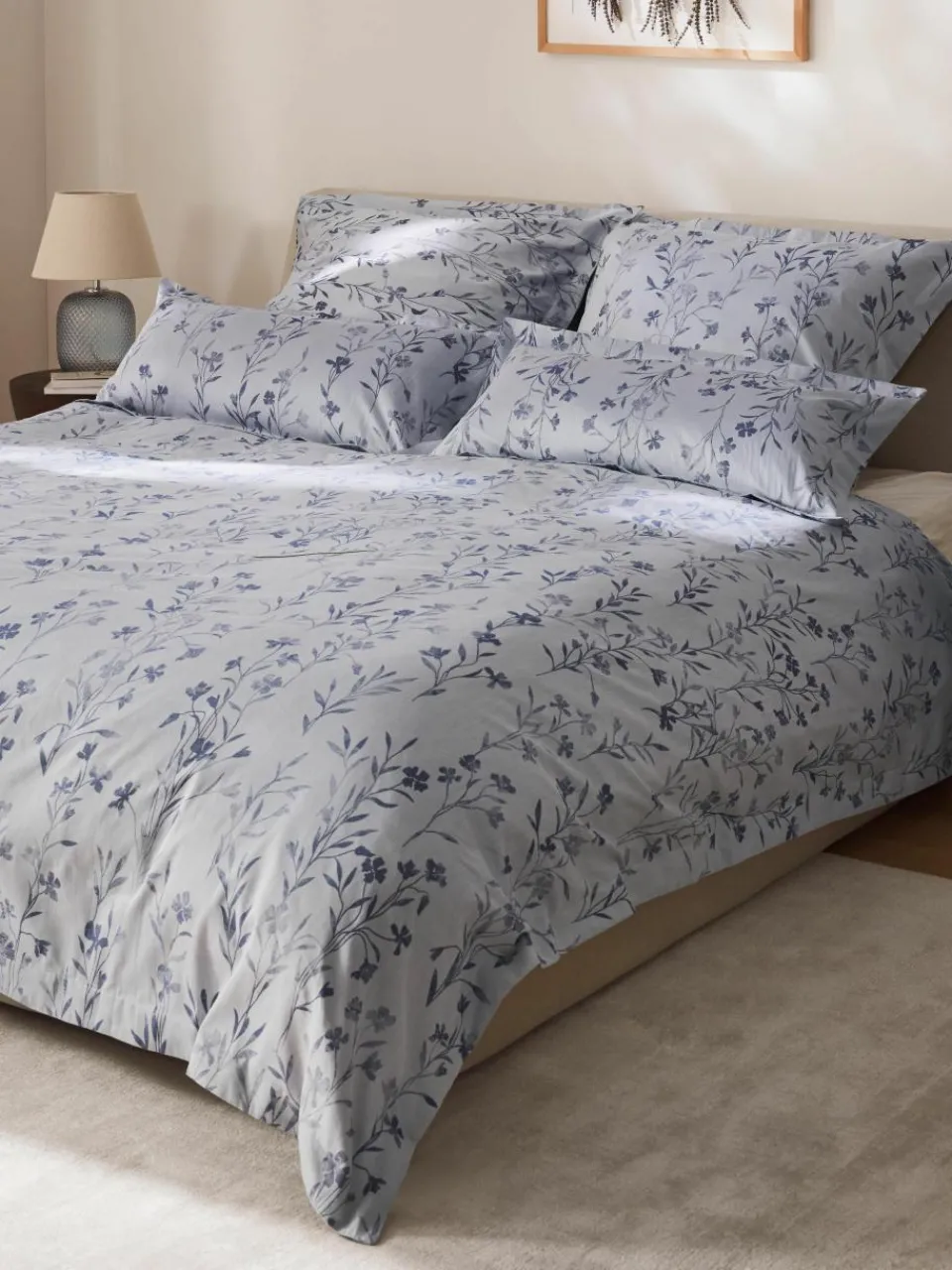 Katoensatijnen dekbedovertrek Hurley met jacquard patroon^Westwing Collection Hot