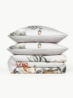 Katoensatijnen dekbedovertrek Blossom^Westwing Collection New