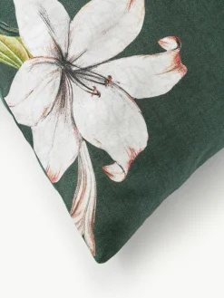 Katoensatijnen kussenhoes Flori met bloemenprint^Westwing Collection Sale