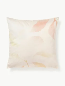 Katoensatijnen kussenhoes Marino met bloemenmotief^Westwing Collection New