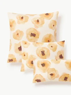 Katoensatijnen kussenhoes Fiorella met bloemenprint^Westwing Collection Hot