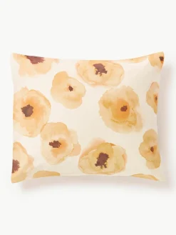 Katoensatijnen kussenhoes Fiorella met bloemenprint^Westwing Collection Hot