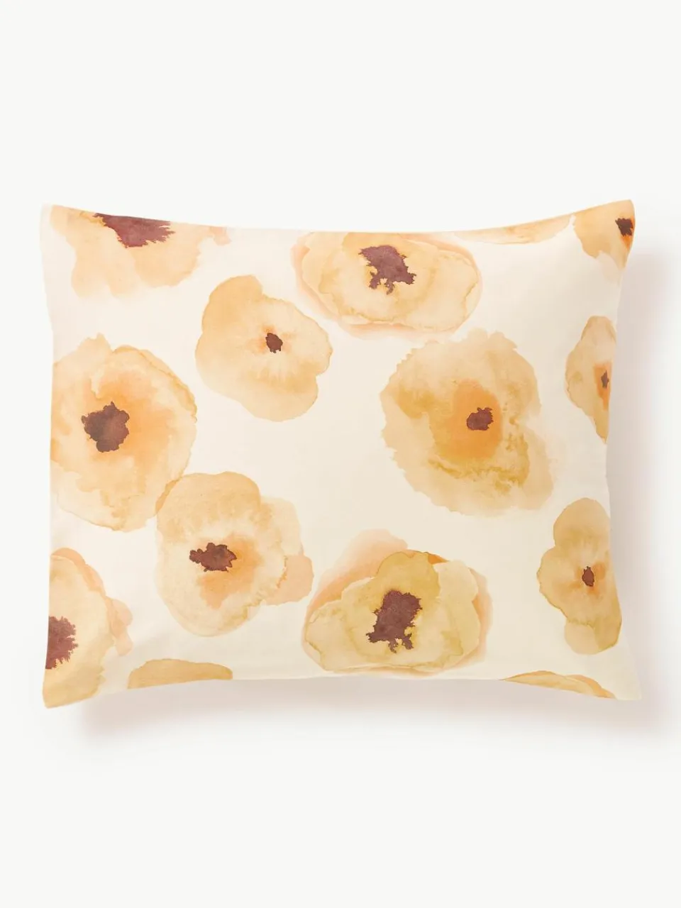 Katoensatijnen kussenhoes Fiorella met bloemenprint^Westwing Collection Hot