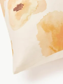 Katoensatijnen kussenhoes Fiorella met bloemenprint^Westwing Collection Hot