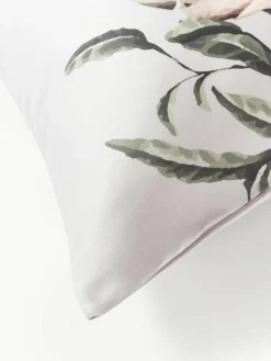 Katoensatijnen kussenhoes Blossom^Westwing Collection Hot
