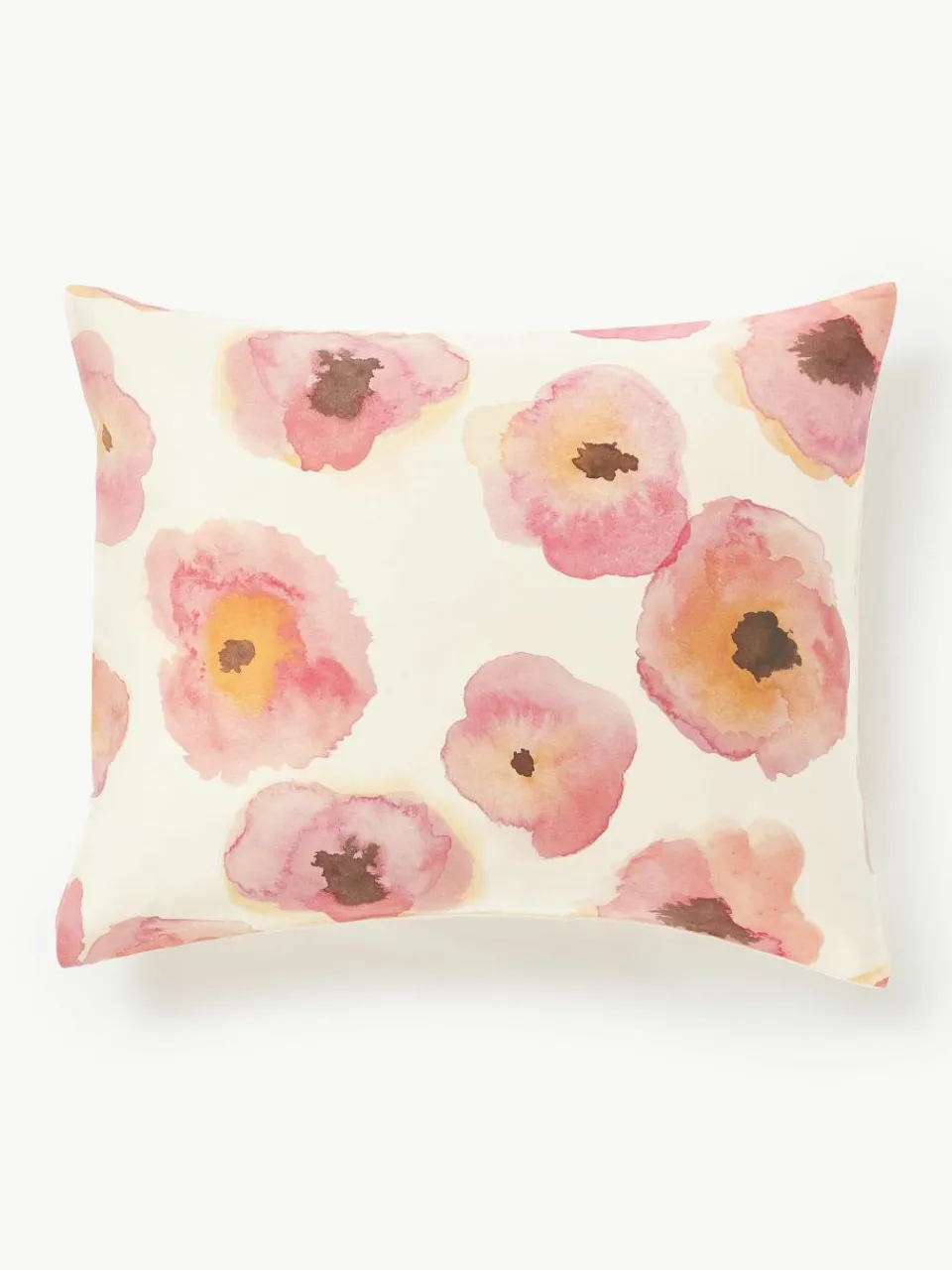 Katoensatijnen kussenhoes Fiorella met bloemenprint^Westwing Collection Online