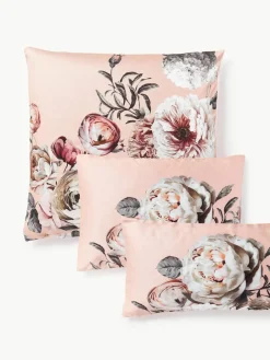 Katoensatijnen kussenhoes Blossom^Westwing Collection Outlet