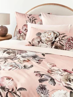 Katoensatijnen kussenhoes Blossom^Westwing Collection Outlet