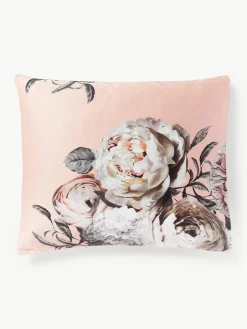 Katoensatijnen kussenhoes Blossom^Westwing Collection Outlet