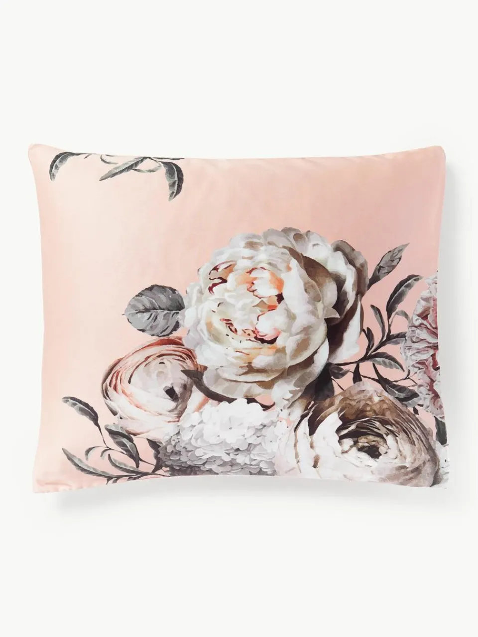 Katoensatijnen kussenhoes Blossom^Westwing Collection Outlet