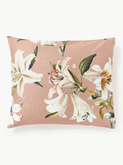 Katoensatijnen kussenhoes Flori met bloemenprint^Westwing Collection Outlet