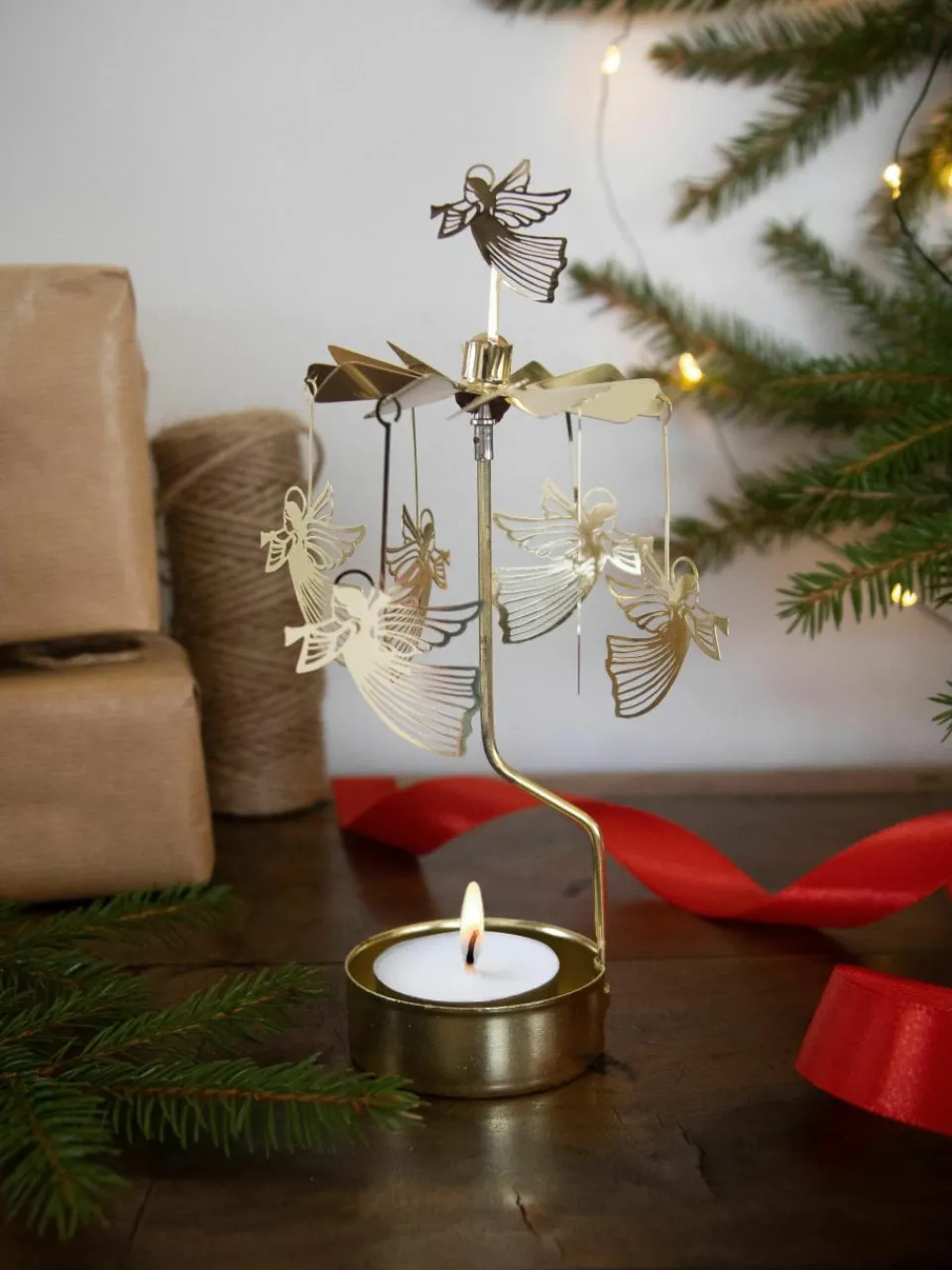Kerst waxinelichthouder Flying Angel, draaibaar^Pluto Design Hot