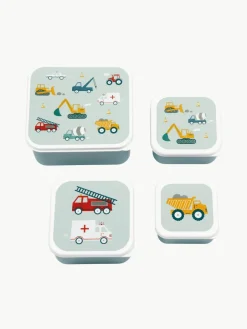 Kinderlunchboxen Vehicles, set van 4^A Little Lovely Company Outlet