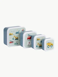 Kinderlunchboxen Vehicles, set van 4^A Little Lovely Company Outlet