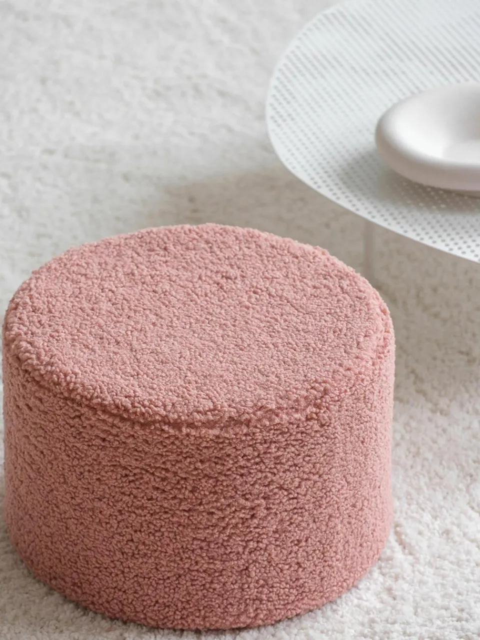 Kinderpoef Sugar uit teddy, Ø 40 cm^Wigiwama Discount