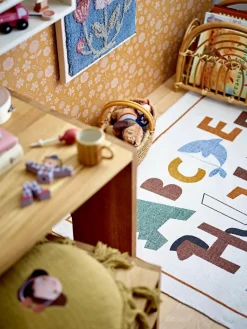 Kindervloerkleed Memmo met meerkleurige alfabetprint^Bloomingville Mini Outlet