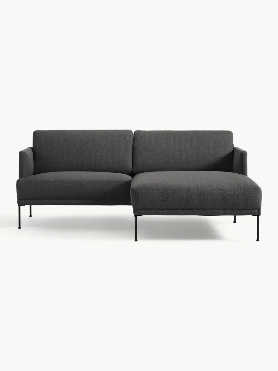 Kleine antraciet hoekbank Fluente^Westwing Collection Sale