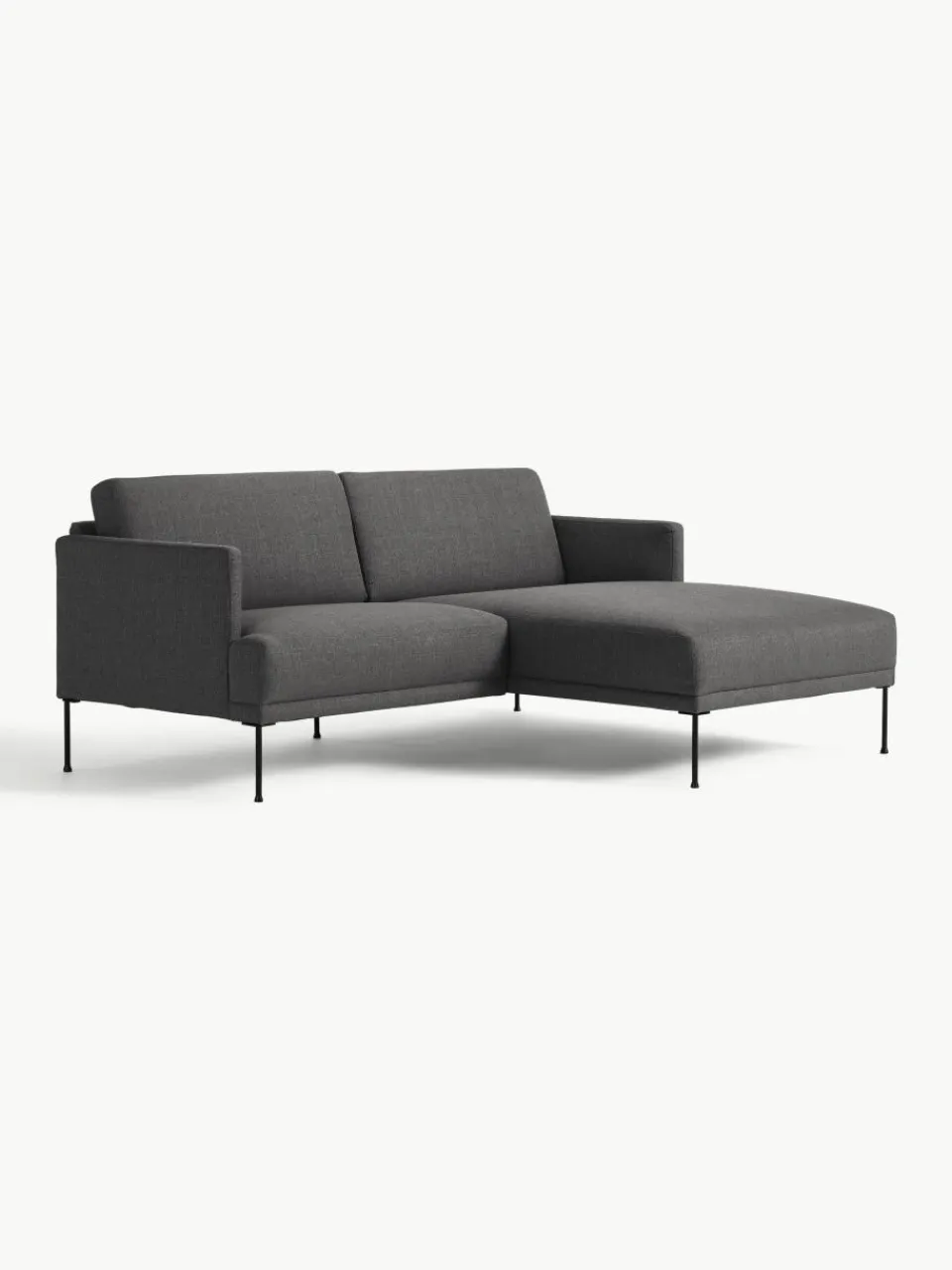Kleine antraciet hoekbank Fluente^Westwing Collection Sale