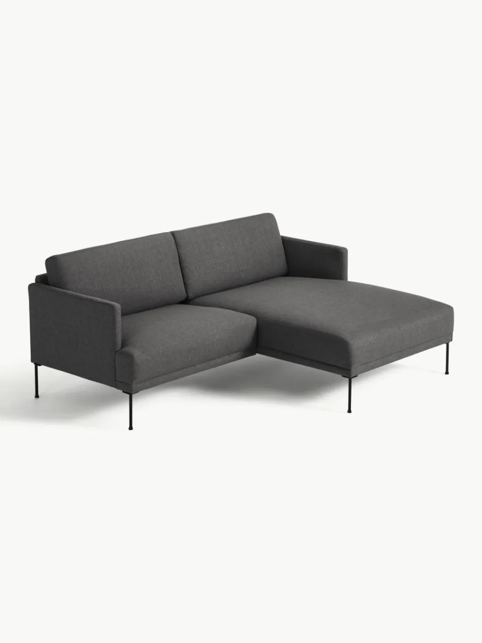 Kleine antraciet hoekbank Fluente^Westwing Collection Sale