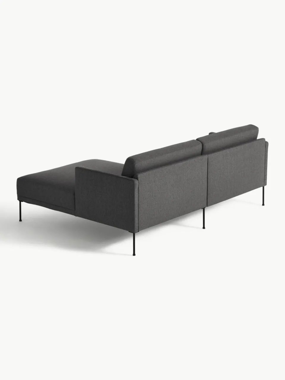 Kleine antraciet hoekbank Fluente^Westwing Collection Sale