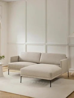 Kleine beige hoekbank Fluente^Westwing Collection Outlet