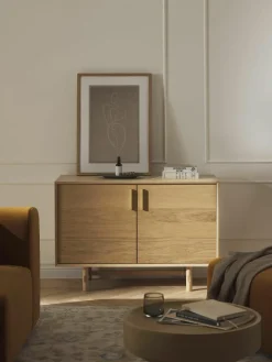Kleine dressoir Diana van eikenhout^Westwing Collection New