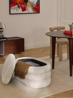 Kleine fluwelen bank Alto met opbergruimte^Westwing Collection Clearance