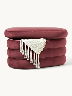 Kleine fluwelen bank Alto met opbergruimte^Westwing Collection Fashion
