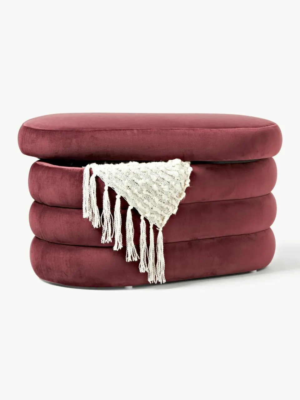 Kleine fluwelen bank Alto met opbergruimte^Westwing Collection Fashion