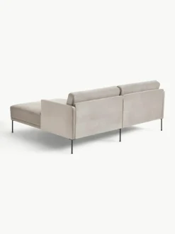 Kleine fluwelen hoekbank Fluente^Westwing Collection New