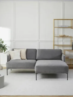 Kleine fluwelen hoekbank Fluente^Westwing Collection Best