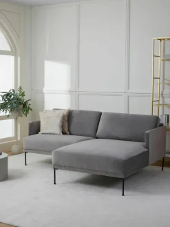 Kleine fluwelen hoekbank Fluente^Westwing Collection Best