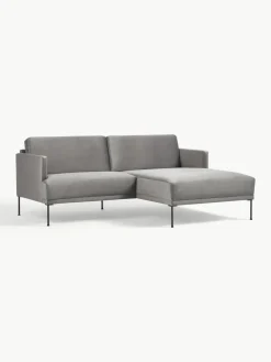 Kleine fluwelen hoekbank Fluente^Westwing Collection Best