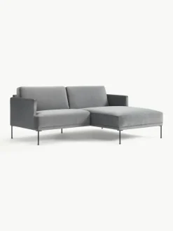 Kleine fluwelen hoekbank Fluente^Westwing Collection Outlet