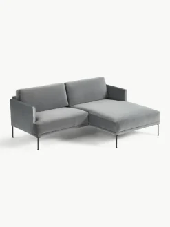 Kleine fluwelen hoekbank Fluente^Westwing Collection Outlet