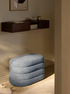Kleine gestoffeerde bank Alto met opbergruimte^Westwing Collection Clearance