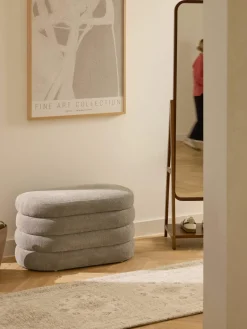 Kleine gestoffeerde bank Alto met opbergruimte^Westwing Collection Fashion