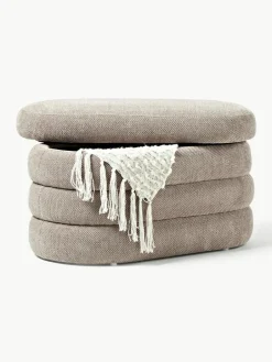 Kleine gestoffeerde bank Alto met opbergruimte^Westwing Collection Fashion