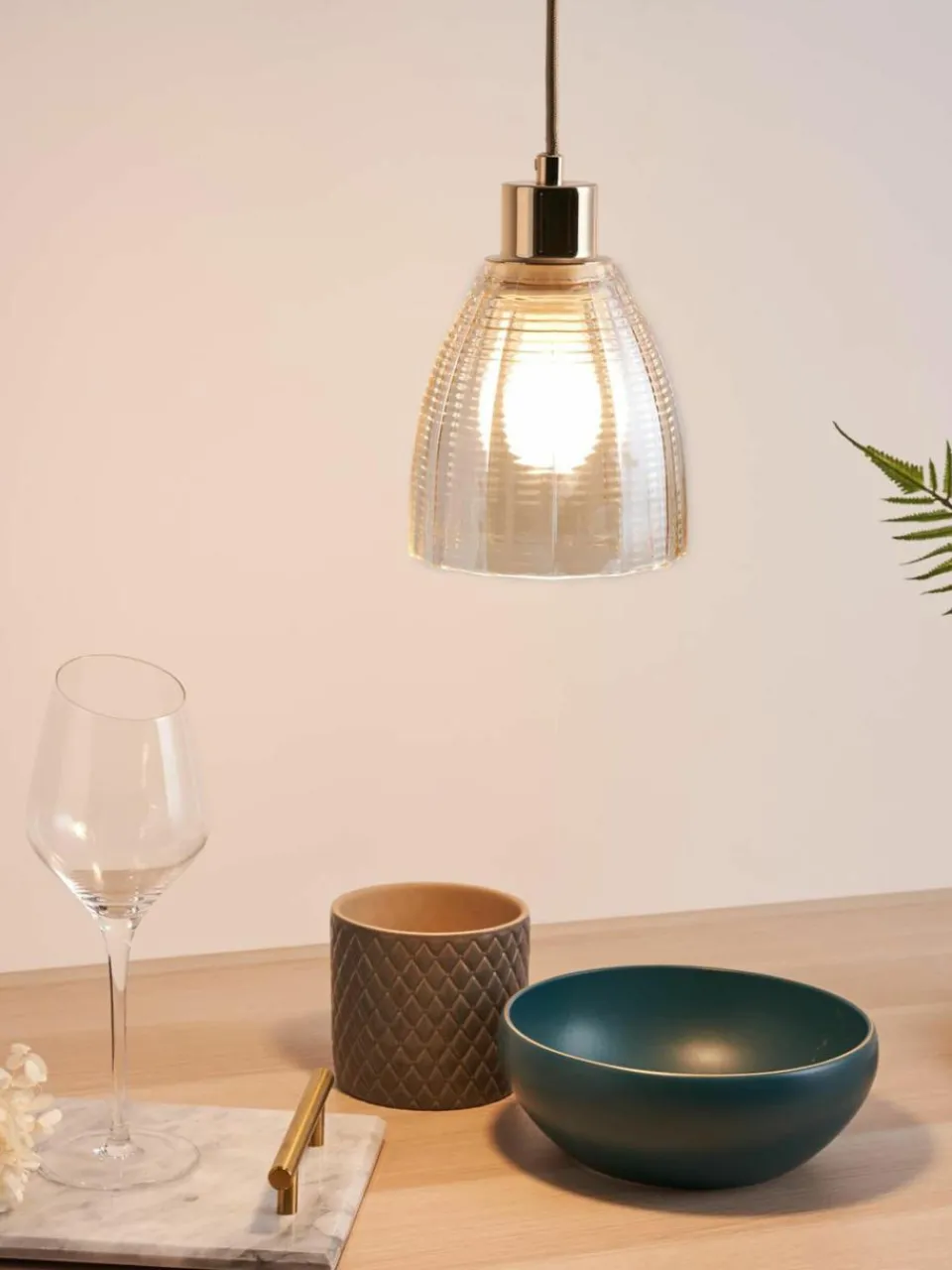 Kleine hanglamp Gleaming Gold van glas^Westwing Discount