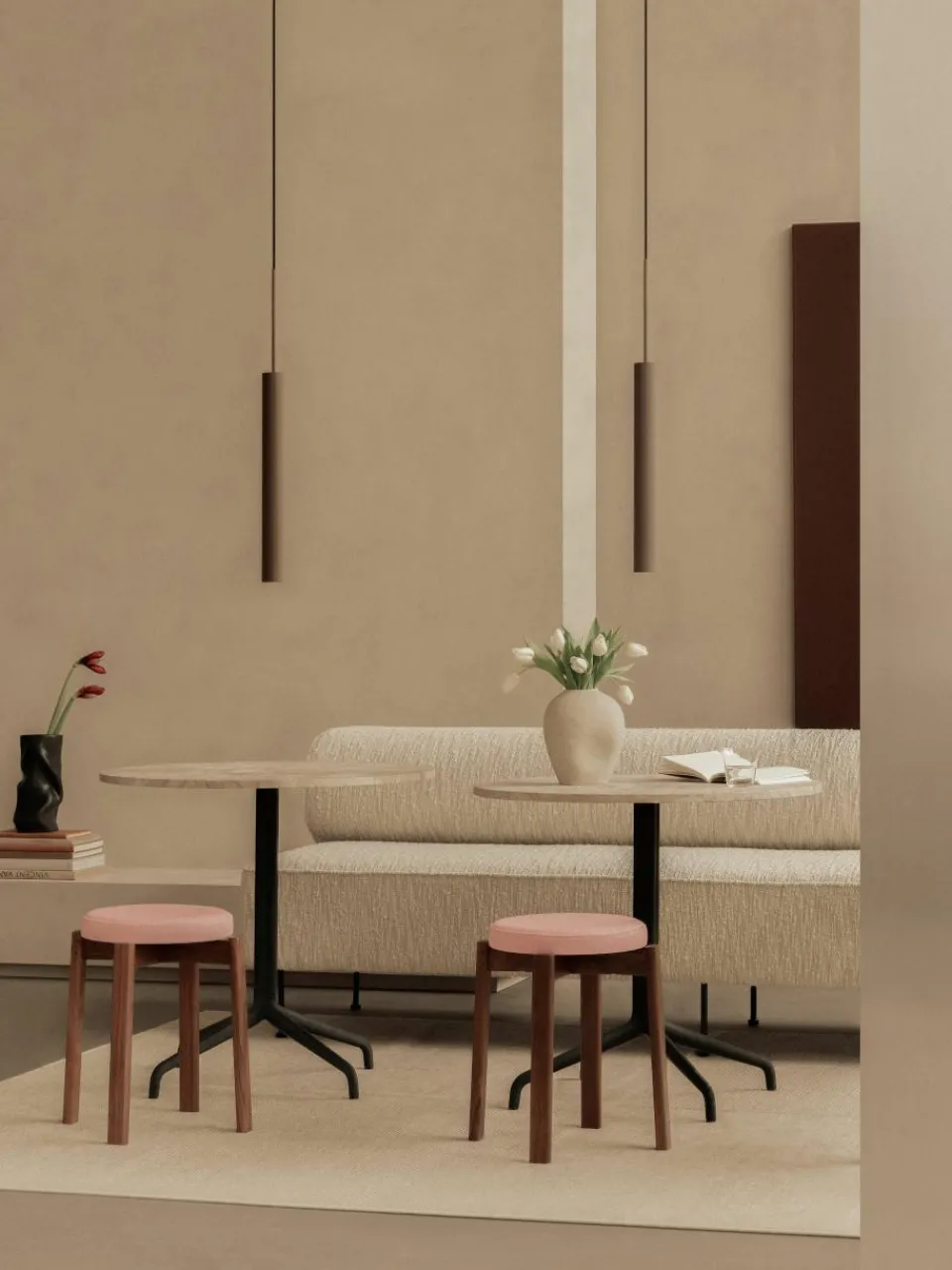 Kleine hanglamp Tubulaire met geribbeld oppervlak, H 48 cm^Audo Copenhagen Hot