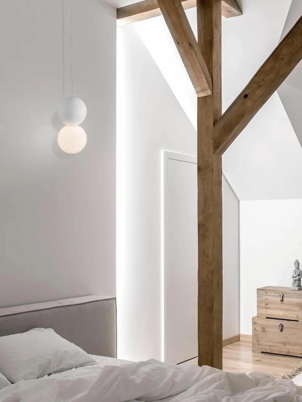 Kleine hanglamp Zero van glas en beton^Nova Luce Hot